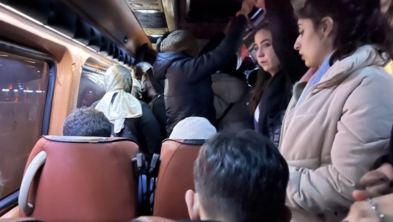 Şana minibüsü oturan 12, ayakta 14 kişi!