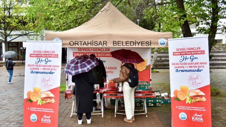 Ortahisar Belediyesi, sınav haftasında da öğrencilerin yanında