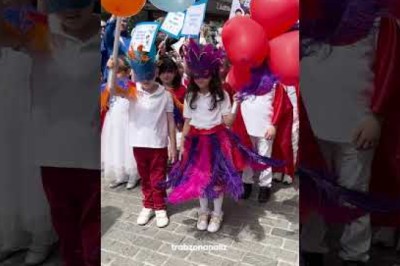 Trabzon'da 'Bineali Şenliği' kapsamında çocuklardan kortej yürüyüşü!