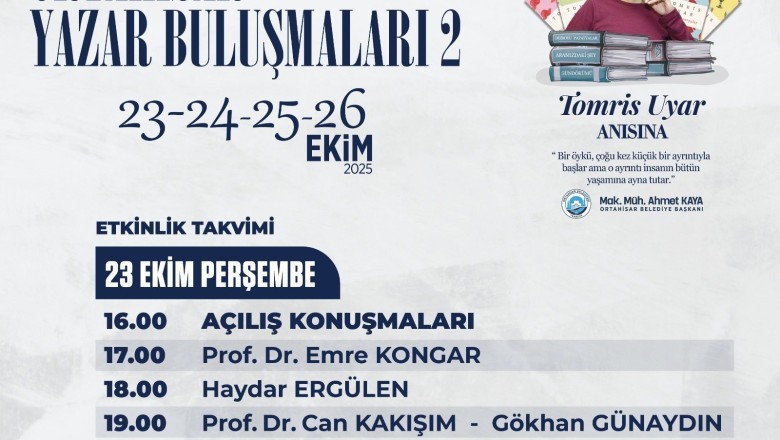 'Ortahisar Yazar Buluşmaları' bugün başlıyor